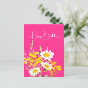 Moderne Wildblumen Alles Gute zum Geburtstag  Postkarte