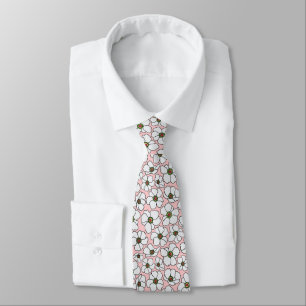 Moderne Wildblumen auf Rosa  Krawatte