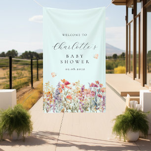 Moderne, Wildblumen-Baby-Shower-Willkommen  Banner