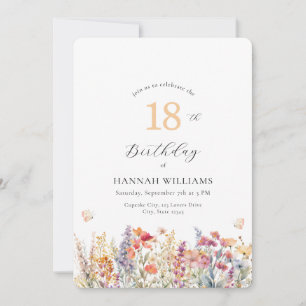 Moderne, Wildblumen, Babyparty-Einladung Einladung