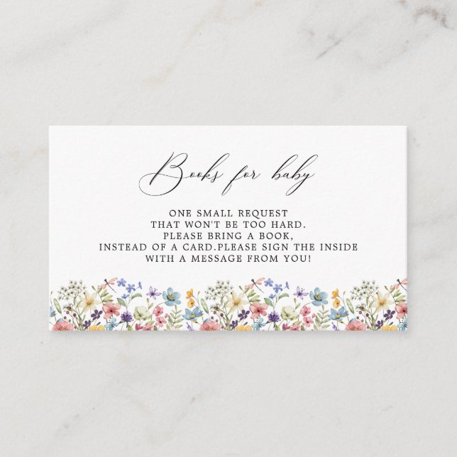 Moderne Wildblumen Blumenbücher für Kinder Begleitkarte (Vorderseite)