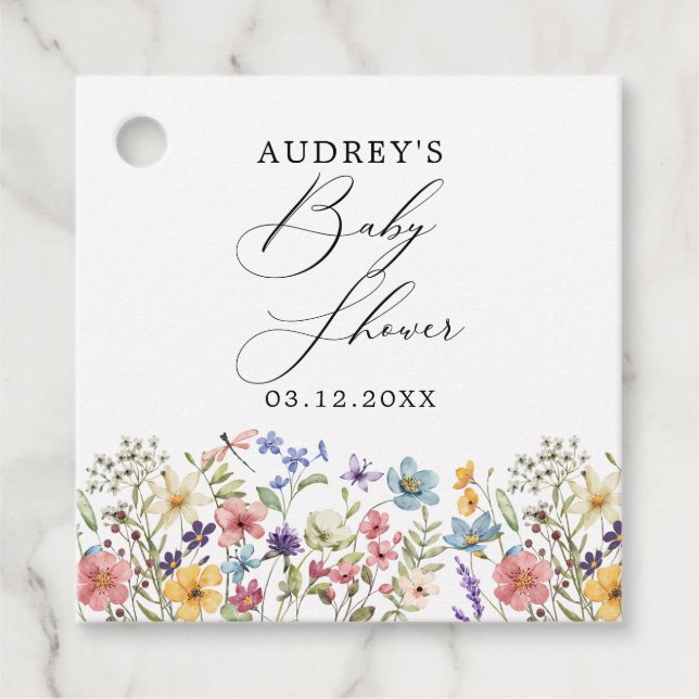 Moderne Wildblumen Blumenbücher für Kinder Geschenkanhänger (Vorderseite)