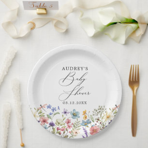 Moderne Wildblumen Blumenbücher für Kinder Pappteller