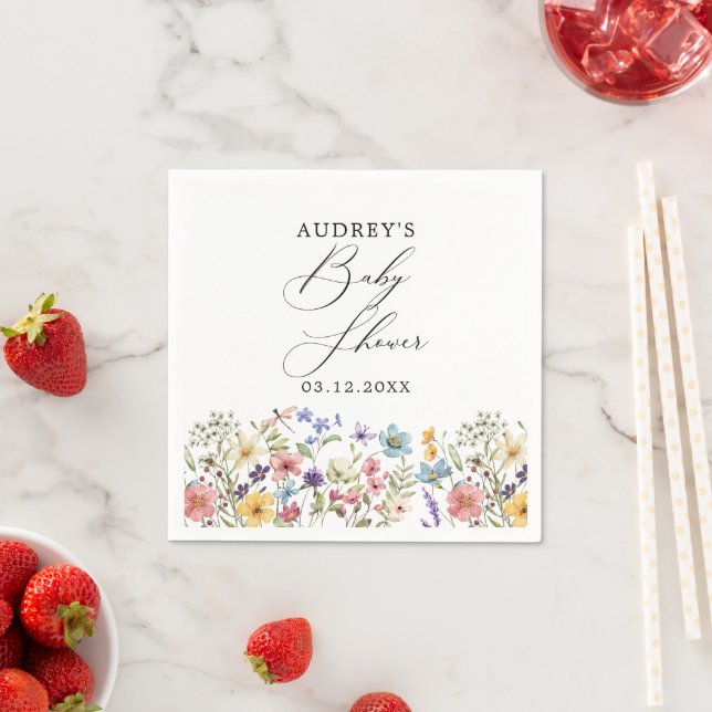 Moderne Wildblumen Blumenbücher für Kinder Serviette (Beispiel)