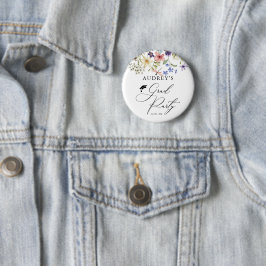 Moderne Wildblumen Blumengrad Party Button