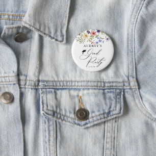 Moderne Wildblumen Blumengrad Party Button