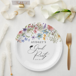 Moderne Wildblumen Blumengrad Party Pappteller