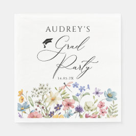 Moderne Wildblumen Blumengrad Party Serviette