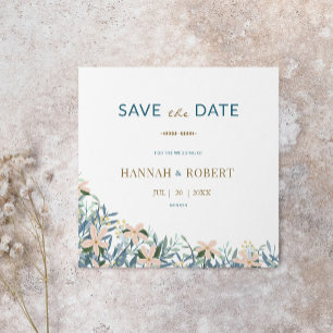 Moderne Wildblumen-Botanische-Hochzeitsspende Save The Date