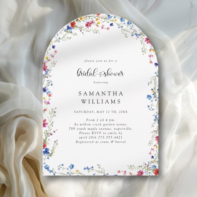 Moderne Wildblumen-Brautparty Einladung (Modern Wildflower Bridal Shower Invitation)
