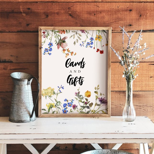 Moderne Wildblumen Duschkarten und Geschenke Unter Poster (Von Creator hochgeladen)
