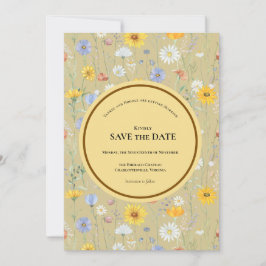 Moderne Wildblumen-Frühlingshochzeit Save The Date