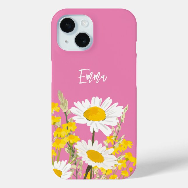 Moderne Wildblumen für Monogramm Case-Mate iPhone Hülle (Rückseite)