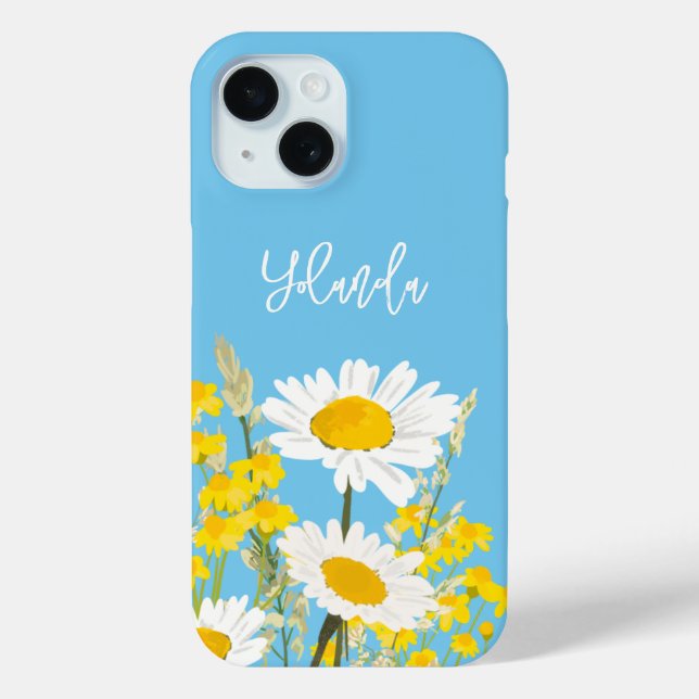 Moderne Wildblumen für Monogramm Case-Mate iPhone Hülle (Rückseite)