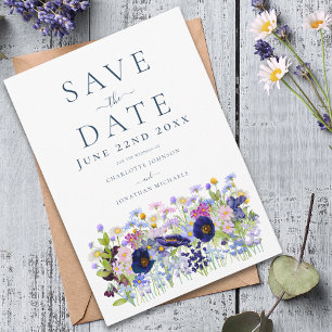 Moderne Wildblumen-Hochzeit Save The Date