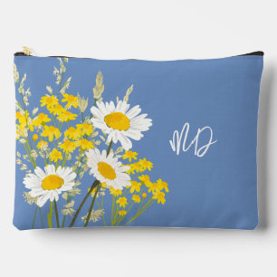 Moderne Wildblumen mit kundenspezifischem Monogram Zubehörtasche