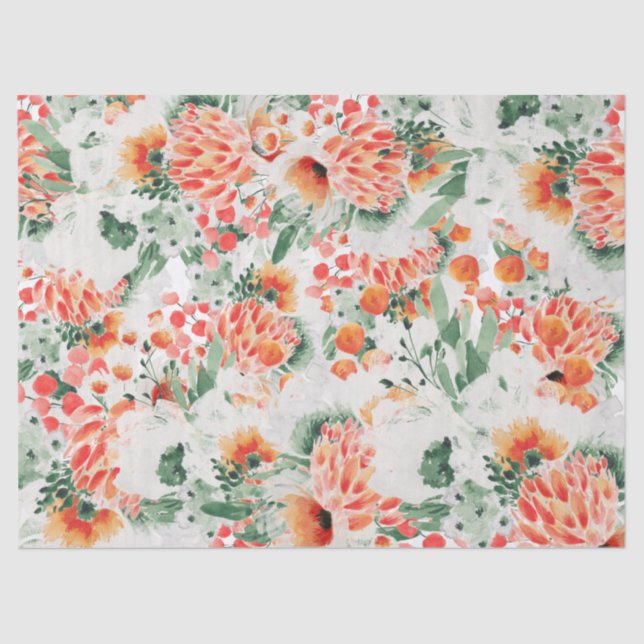 Moderne Wildblumen trendy floral Seidenpapier (Vorderseite)