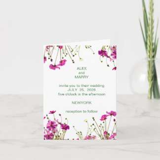 Moderne Wildblumengarten-Hochzeitseinladung Einladung