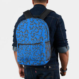 Moderne wilde blaue Zebra Bedruckter Rucksack