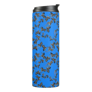 Moderne wilde blaue Zebra Thermosbecher