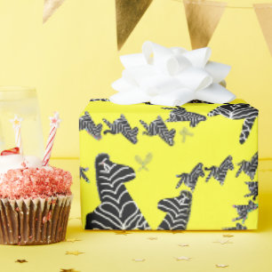 Moderne wilde gelbe Zebra Geschenkpapier