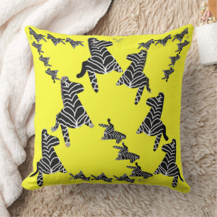 Moderne wilde gelbe Zebra Kissen