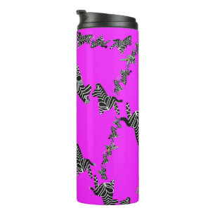 Moderne wilde violette Zebra Thermosbecher