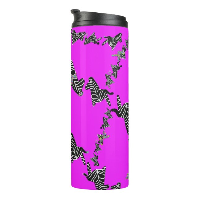 Moderne wilde violette Zebra Thermosbecher (Nach rechts gedreht)