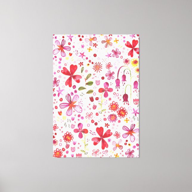 Moderne Wildwasser-Blume Leinwanddruck (Vorderseite)