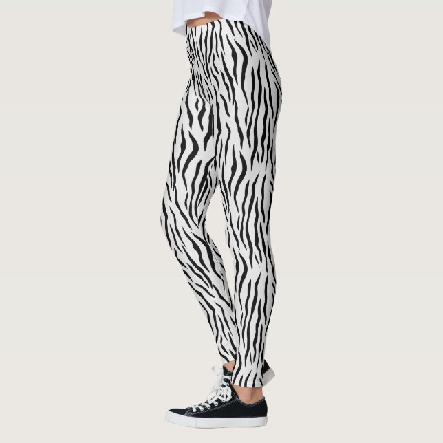Moderne Wildweiße Tiger-Muster Leggings (Links)