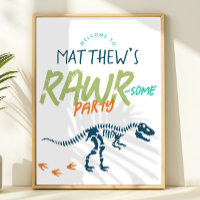 Moderne Willkommensschild zum Geburtstag für Dinos