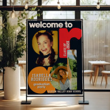 Moderne Willkommensschilder für die Abiturfeier