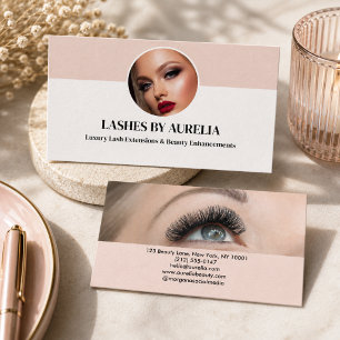 Moderne Wimpern Foto Röten Rosa Visitenkarte