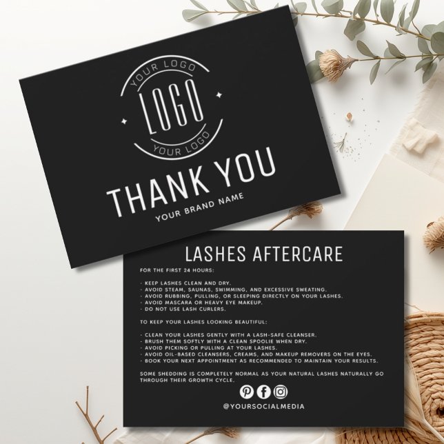 Moderne Wimpern Nachsorge Geschäftslogo  Dankeskarte (Von Creator hochgeladen)