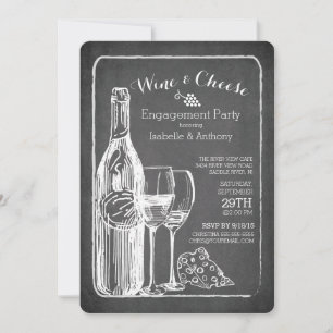 Moderne Wine & Chee Engagement Party Einladung