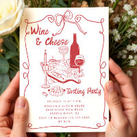 Moderne Wine & Cheese Degustation Party Einladung