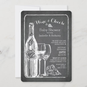 Moderne Wine & Cheese Kinderdusche Einladung