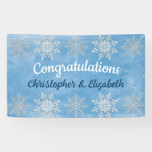 Moderne Winter-Gratulation Verlobung Hochzeit Banner