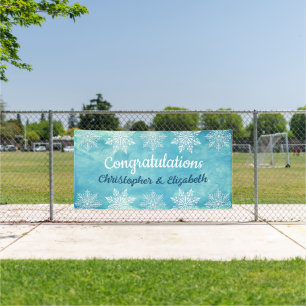 Moderne Winter-Gratulation Verlobung Hochzeit Banner