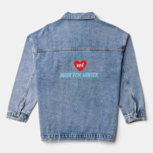 Moderne Winter-Saison Zitat Schwarzer Text Jeansjacke
