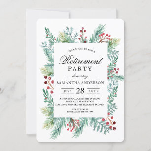 Moderne Winterblattrahmen Grünpflanzen Einladung