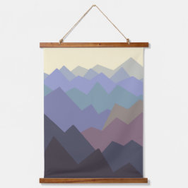 Moderne Wintergebirge Wandteppich Mit Holzrahmen