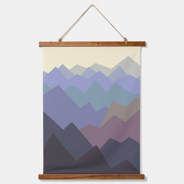 Moderne Wintergebirge Wandteppich Mit Holzrahmen (Vorderseite)