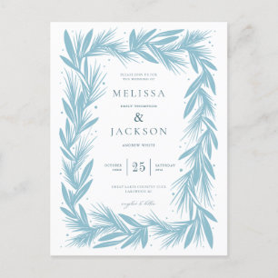 Moderne Winterkränzkleider-Hochzeit Postkarte