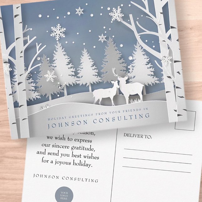 Moderne Winterlandschaft | Feierliche Grüße Postkarte (Von Creator hochgeladen)