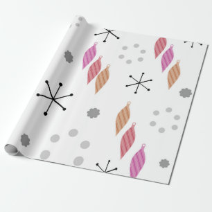 Moderne Winterlandschaft im Stil der Mitte des 20. Geschenkpapier