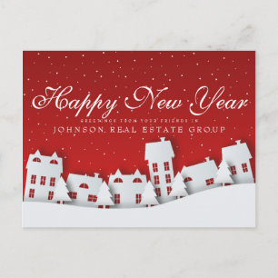 Moderne Winterlandschaft Neujahrsgrüße Postkarte