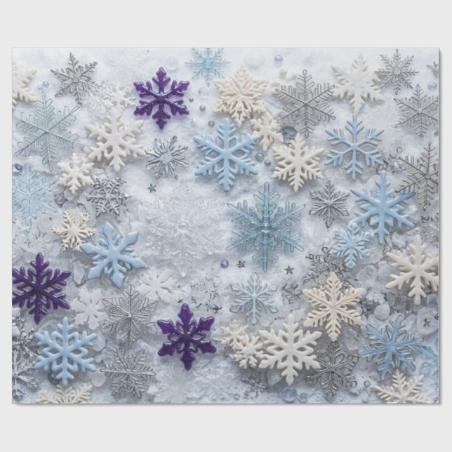Moderne Wintermuster 2022 Geschenkpapier (Flach)