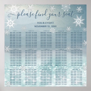 Moderne Winterwunderland-Sitzkarte 15 Tische Poster