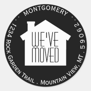 Moderne wir haben Circle Rücksendeadressen-Aufkleb Runder Aufkleber